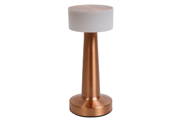 Candeeiro de Mesa LED com Sensor Touch e Bateria Recarregável Design Cogumo c/ Topo Branco Liso Dourado