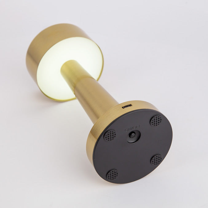 Candeeiro de Mesa LED com Sensor Touch e Bateria Recarregável Design Cogumelo c/ Topo Liso Dourado