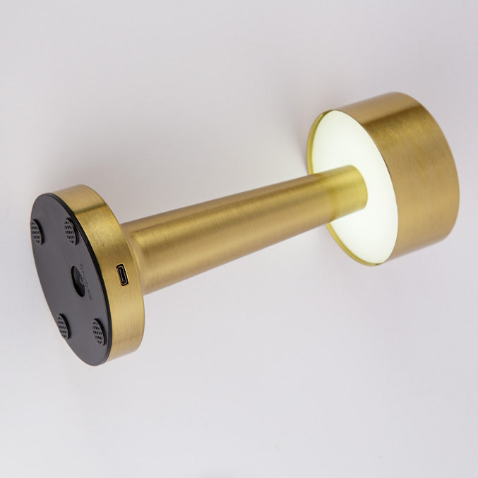 Candeeiro de Mesa LED com Sensor Touch e Bateria Recarregável Design Cogumelo c/ Topo Liso Dourado