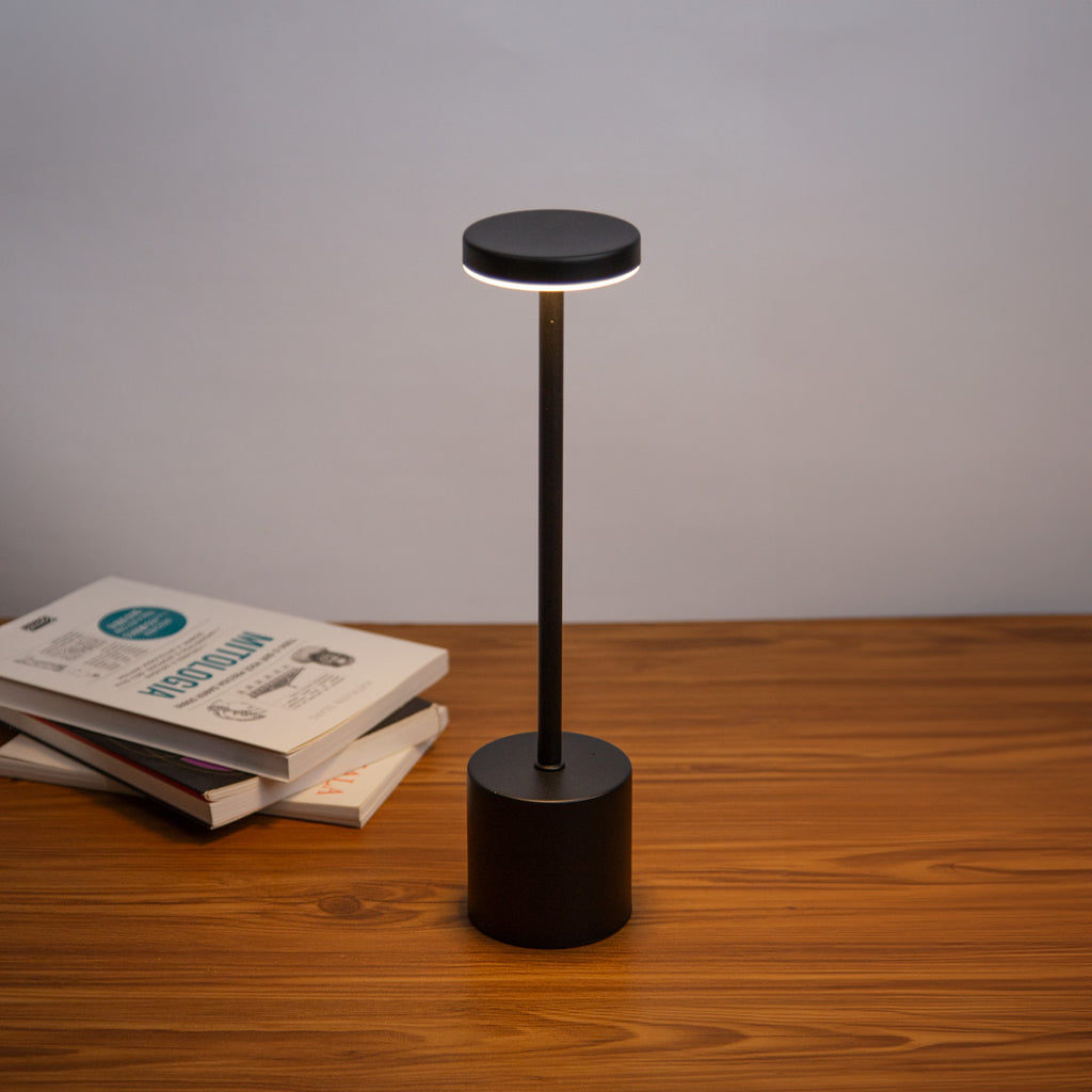 Candeeiro de Mesa LED com Sensor Touch e Bateria Recarregável Preto