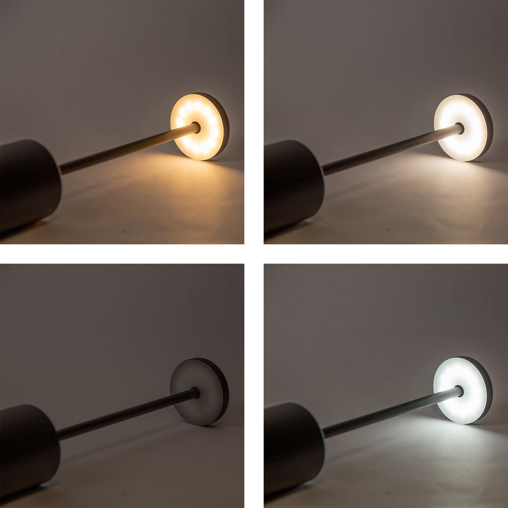 Candeeiro de Mesa LED com Sensor Touch e Bateria Recarregável Preto